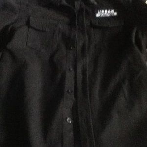 Men Black Denim SHIRT Size L